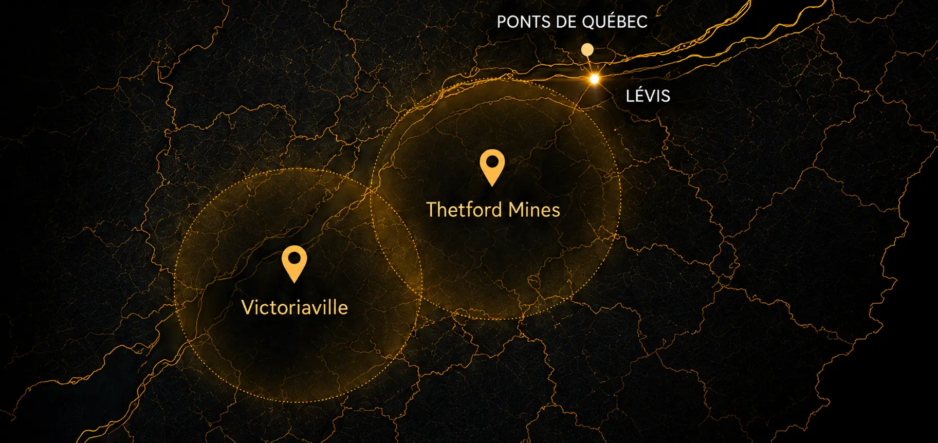 Territoire Maryté Technologie : Victoriaville, Thetford Mines et Lévis